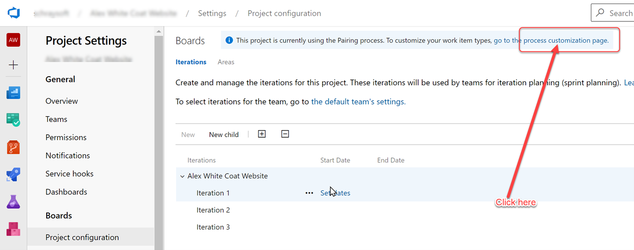Alterar configurações do projeto